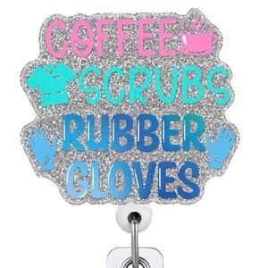 Silver and Blue Glitter Badge Reel